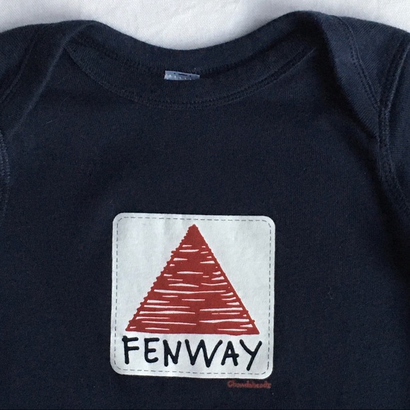 Fenway sign shirt size 12 months one piece snap top 100% Cotton blue red Boston - Picture 3 of 9
